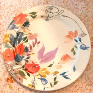 “Anthropologie” 8 inch plate “ Bloom ” NWT,  Floral, feminine, watercolor style